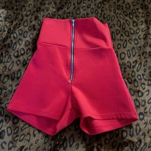 Stylish High-Waisted Red Women's Shorts